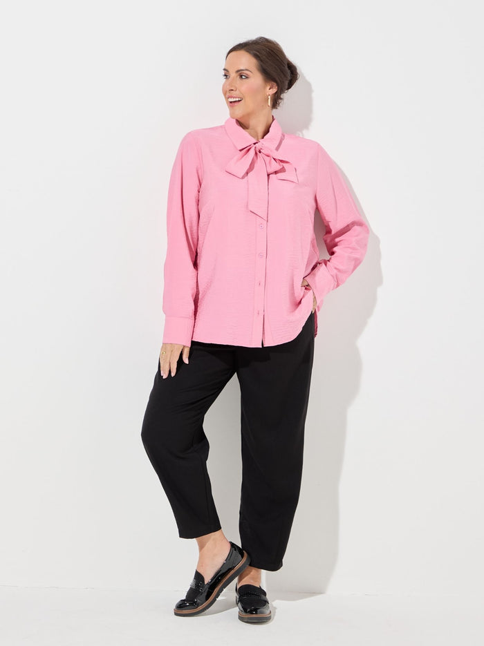 KAFFE Curve Gila Wild Rose Tie Shirt